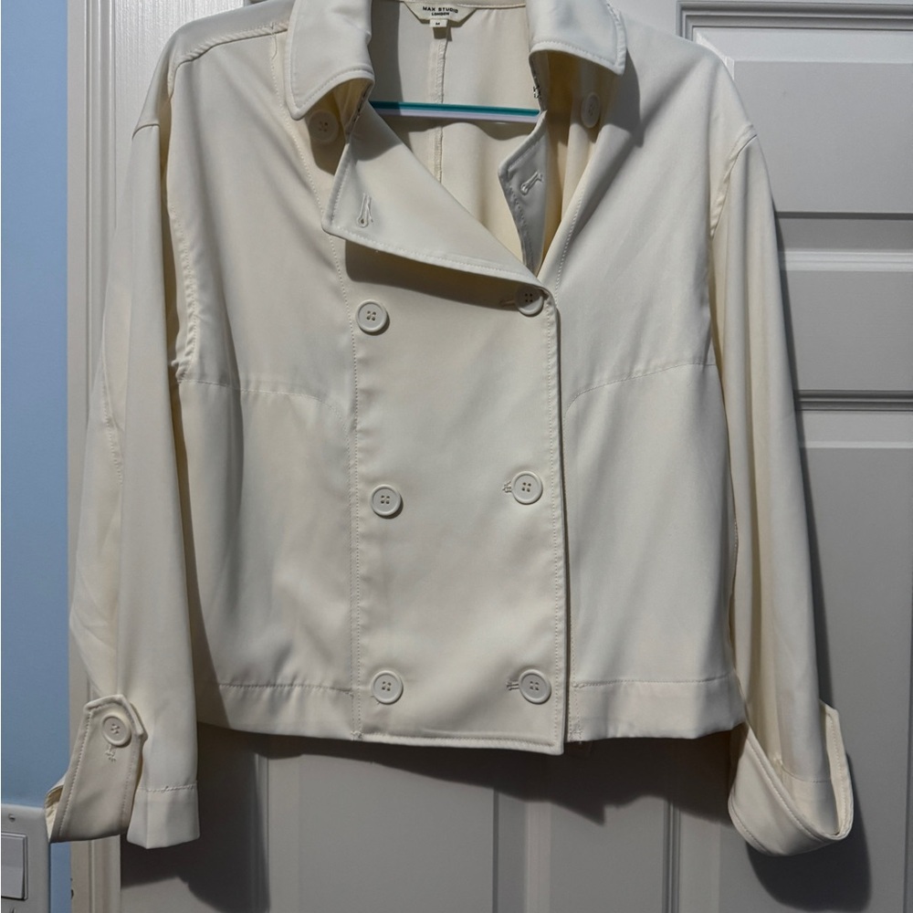Max Studio Women's Ivory Pea Coat